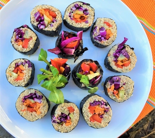 Vegan Sushi healthy energy booster - quick and easy food ideas - eat raw food - free downloads