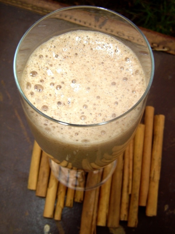 Spiced Cocoa Drink with a cinnamon sticks