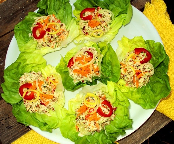 Spicy Lettuce Wraps -healing orange food colour - eating tips