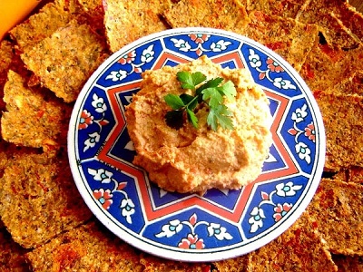 Creamy Sun-dried Tomatoes Spread on a plate - Dips-Pates