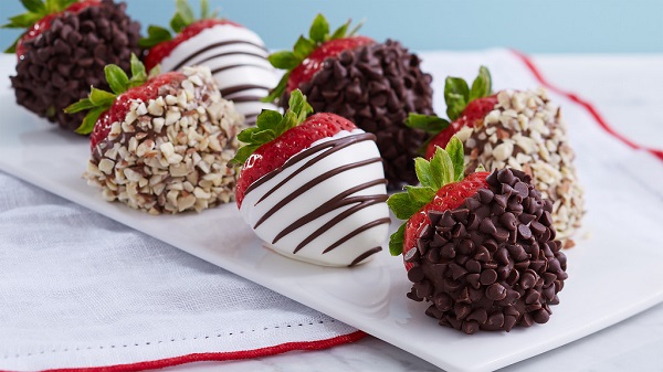 Valentines Day- Fresh Strawberries dipped in a chocolate